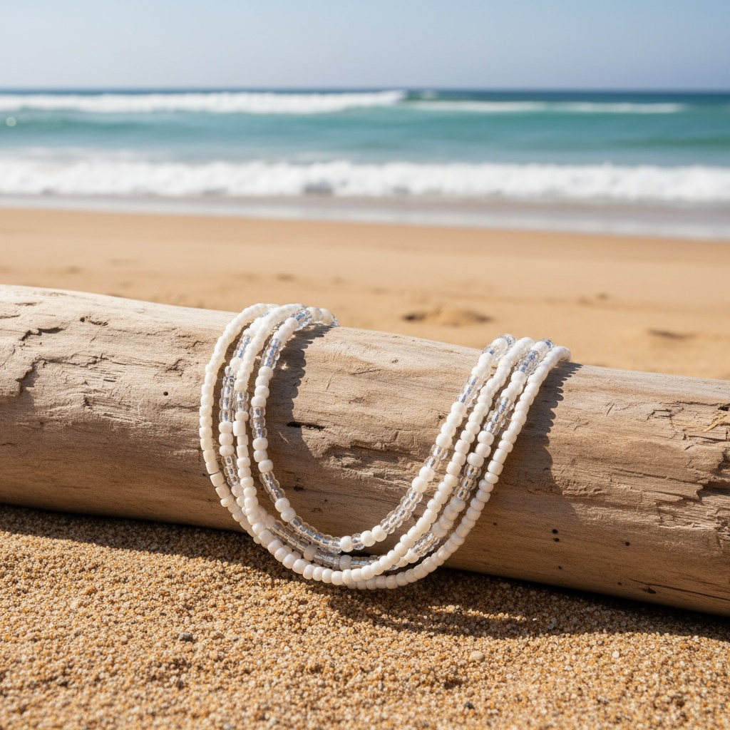 6 Mini Rice Beads Anklet Set in Bohemian Style